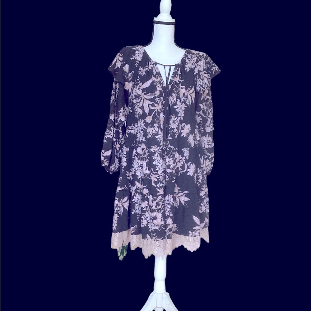 Black and Purple Floral Fancy Dress - Picture 9 of 10
